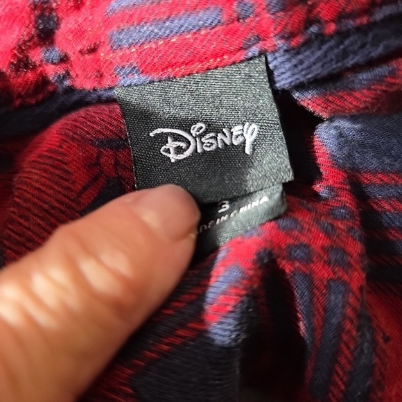 Torrid Women's Disney Rayon Plaid Long Sleeve Button Up Flannel Shirt Size 3 - Picture 4 of 6